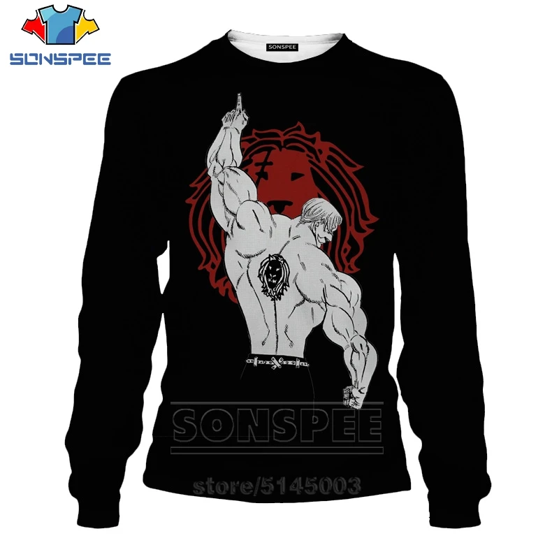 

The Seven Deadly Sins Sweatshirt Anime Sweatshirt Men Women Hoodies 3D Print Unisex Tops Hip Hop Funny O Neck Pullover C114-12
