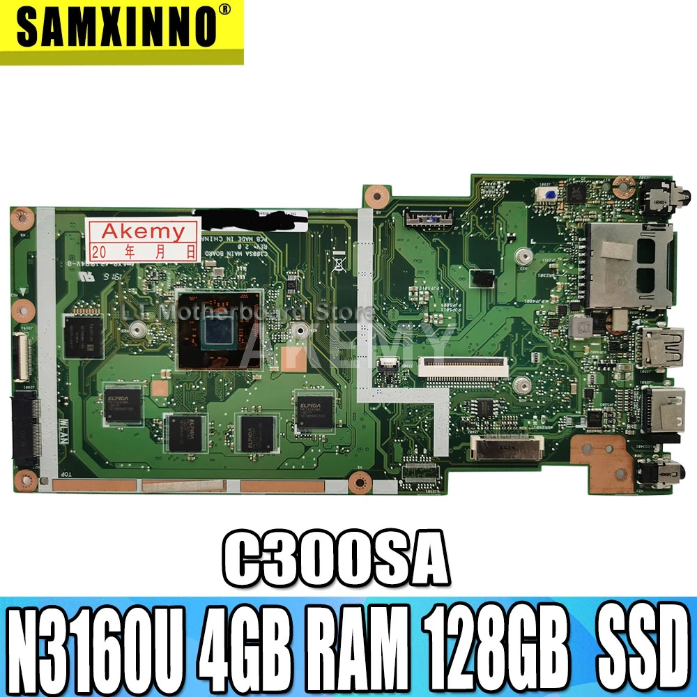 C300SA для For Asus Chromebook C300S Laotop материнская плата W/ N3160U 4 Гб RAM 128 SSD | Компьютеры и офис