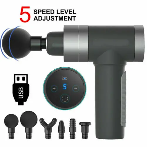 

6 Heads Massage Gun Percussion Therapy Massager Muscle Vibrating Relaxing Slimming Accessories 7200RPM 6000mAh