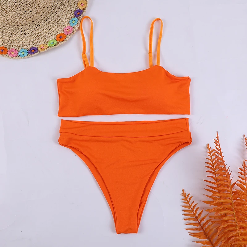 yellow bikini set Sexy Low Waist Bikinis Women Solid Color Bandage Bathing Suit Micro Bikini Push Up Brazilian Swimsuit Summer Swimwear Beachwear push up bikini set