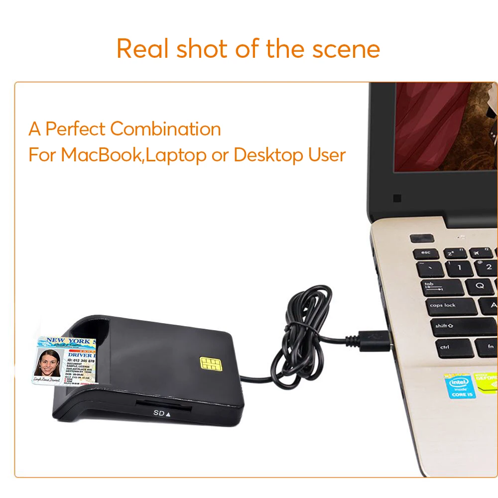 Uthai X02 Usb Sim Leitor de Cartão Inteligente para o Cartão de Banco ic id Emv sd tf Mmc Cardreaders Usb-ccid Iso 7816 para o Windows 10 Linux os - Imagem 2