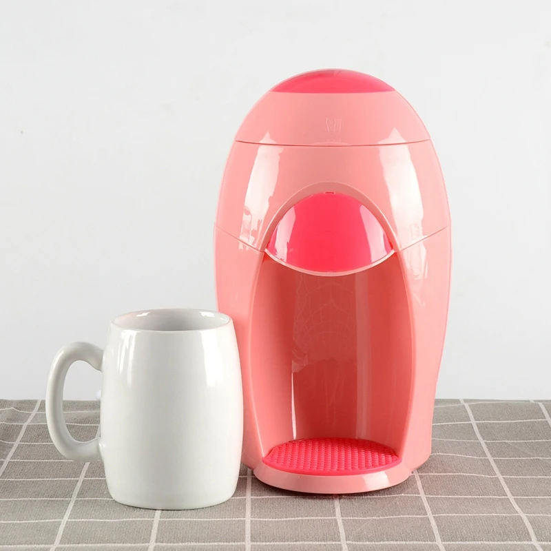 Американская кофеварка, маленькая капельная Кофеварка, бытовая электрическая портативная многофункциональная Пивоваренная кофемашина розового цвета