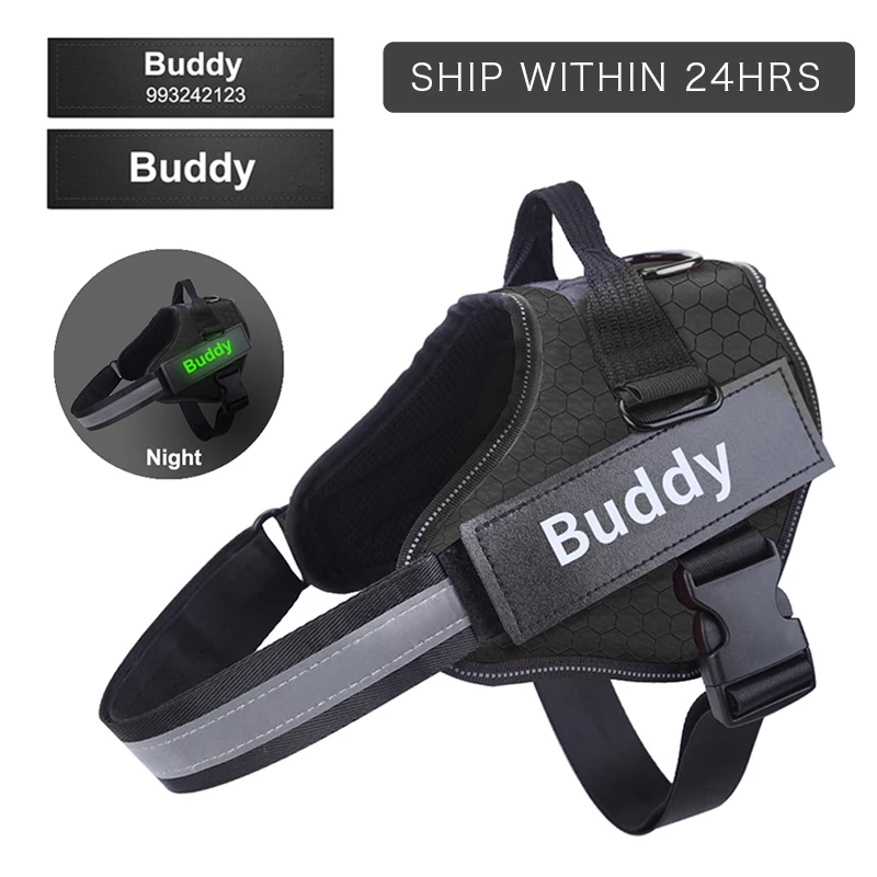 Reflective Dog Harness No Pull Adjustable Dog Harness Vest With   Fluorescence for Small Large Dogs Outdoor Walking Pet Supplies