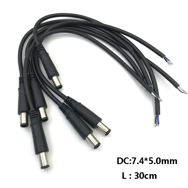 1pcs 검정색 DC 코드 팁 7.4mm x 5.0mm 플러그 커넥터 DELL HP 노트북 태블릿 PC 교체 용 케이블 코드 30cm/1 피트