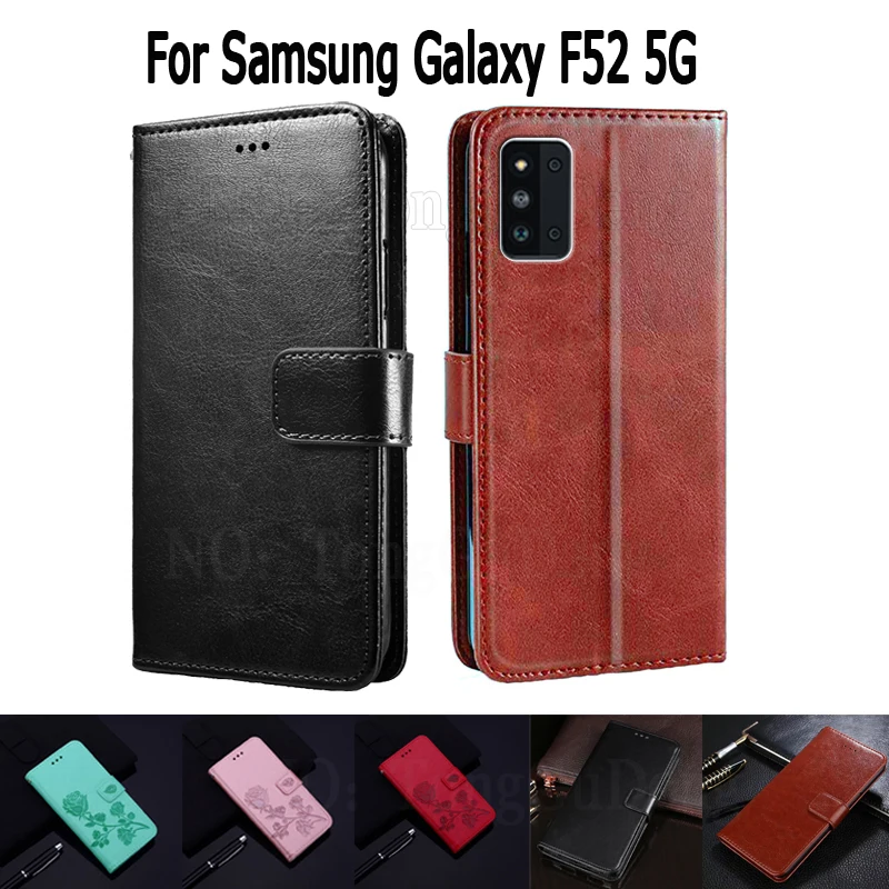 Чехол-книжка для Samsung Galaxy F52 5G кожаный с магнитной застежкой | Мобильные телефоны и