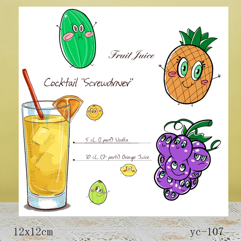 

AZSG Fruit party Clear Stamps For DIY Scrapbooking/Card Making/Album Decorative Rubber Stamp Crafts