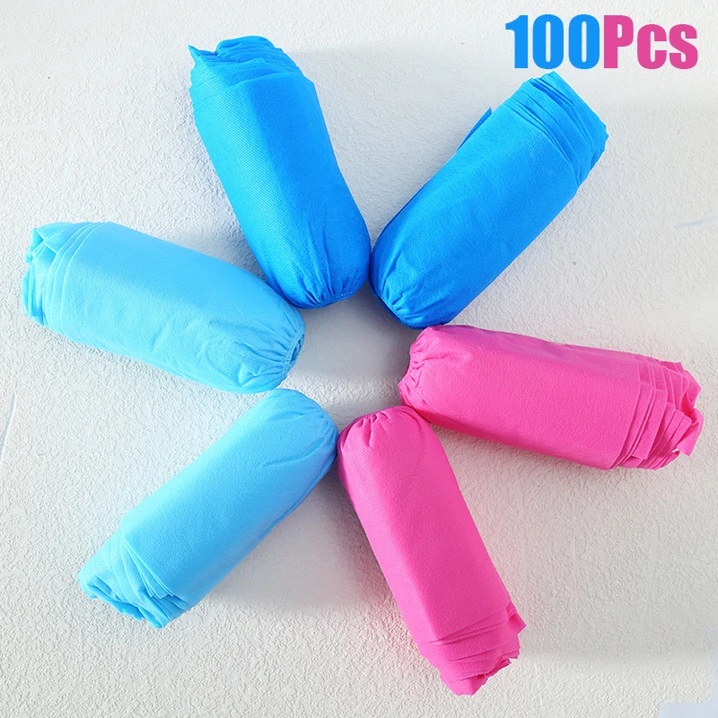 

100pcs Disposable Shoe Cover Dustproof Non-slip Dhoe Cover Children Students Adult Non-woven Shoe Cover Household Foot Cover