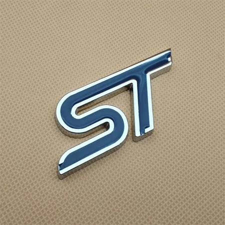 Silver With Blue 3D стильная металлическая машина стикер ST значок Спортивная эмблема наклейка Аксессуары для Focus Fiesta Mondeo - Цвет: Silver With Blue