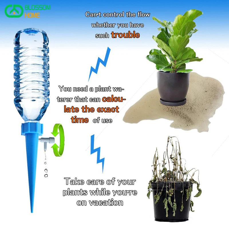 3Pcs/Lot Garden Automatic Drip Cone Lazy Watering Spike Plant Flower Fountain 