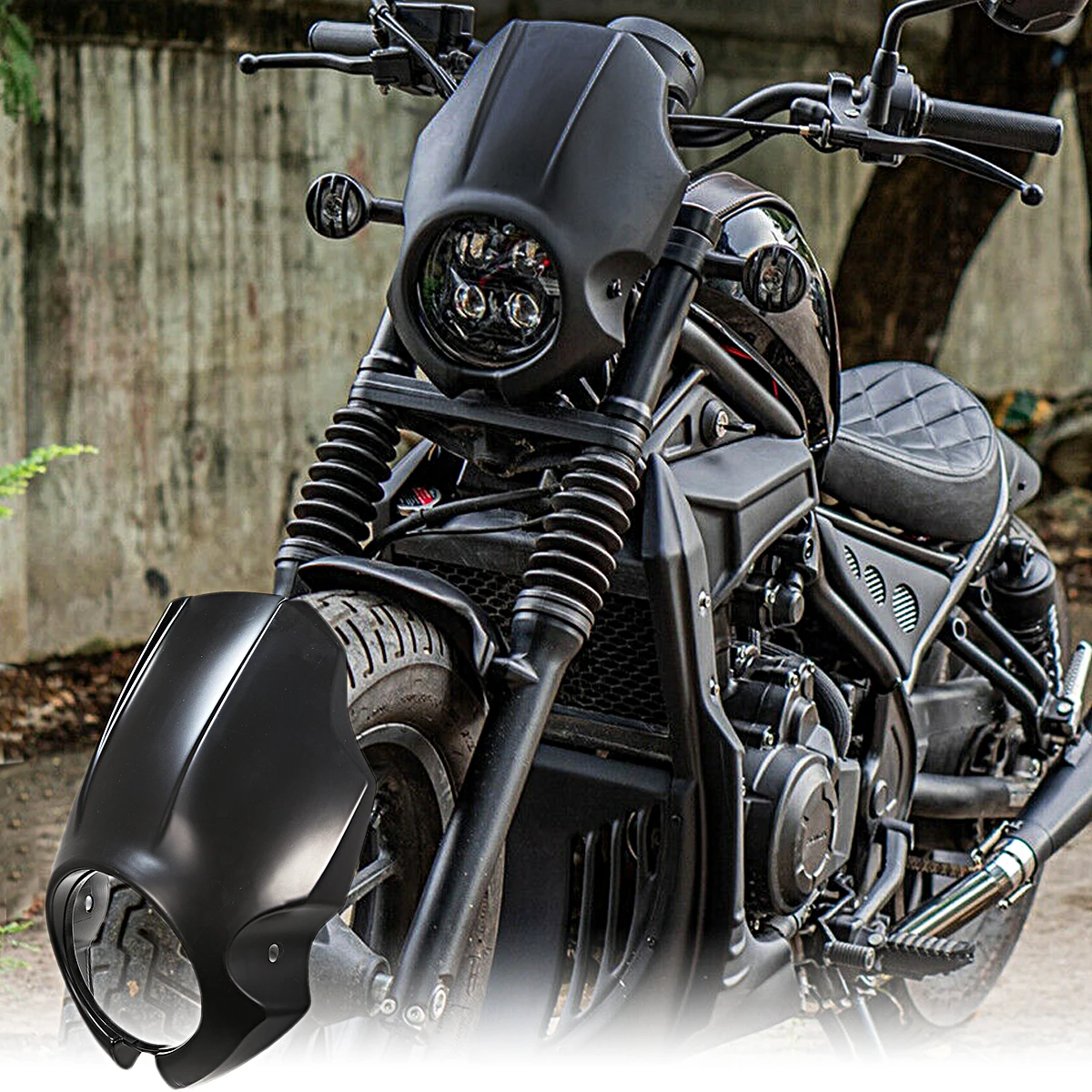 Honda Rebel 500 Exhaust Matte Black Fairing Windshield For Honda
