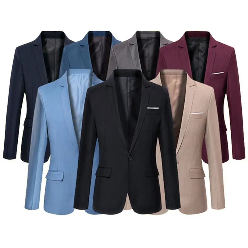 Gentle Men's Fomal Jackets Spring Casual Slim Fit One Button Suit Blazer Fashion New Stylish Formal Coat Solid Hot - Цена: 