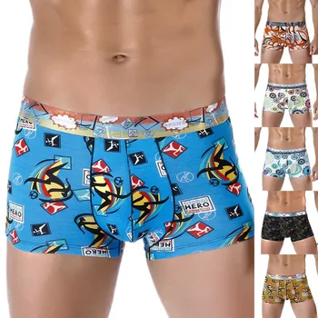 

MONERFFI Underwear Male Mens Modal Boxers Briefs Sexy Underwear Letter Printed Boxer Shorts Breathable Comfortable Underpants