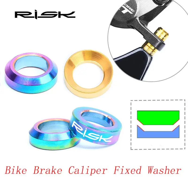 

RISK 2set M6x5.2mm Titanium Alloy Brake Caliper Gasket Fixed Bolts Bike Hydraulic Screws Spacer For Group Shimano XT M8000