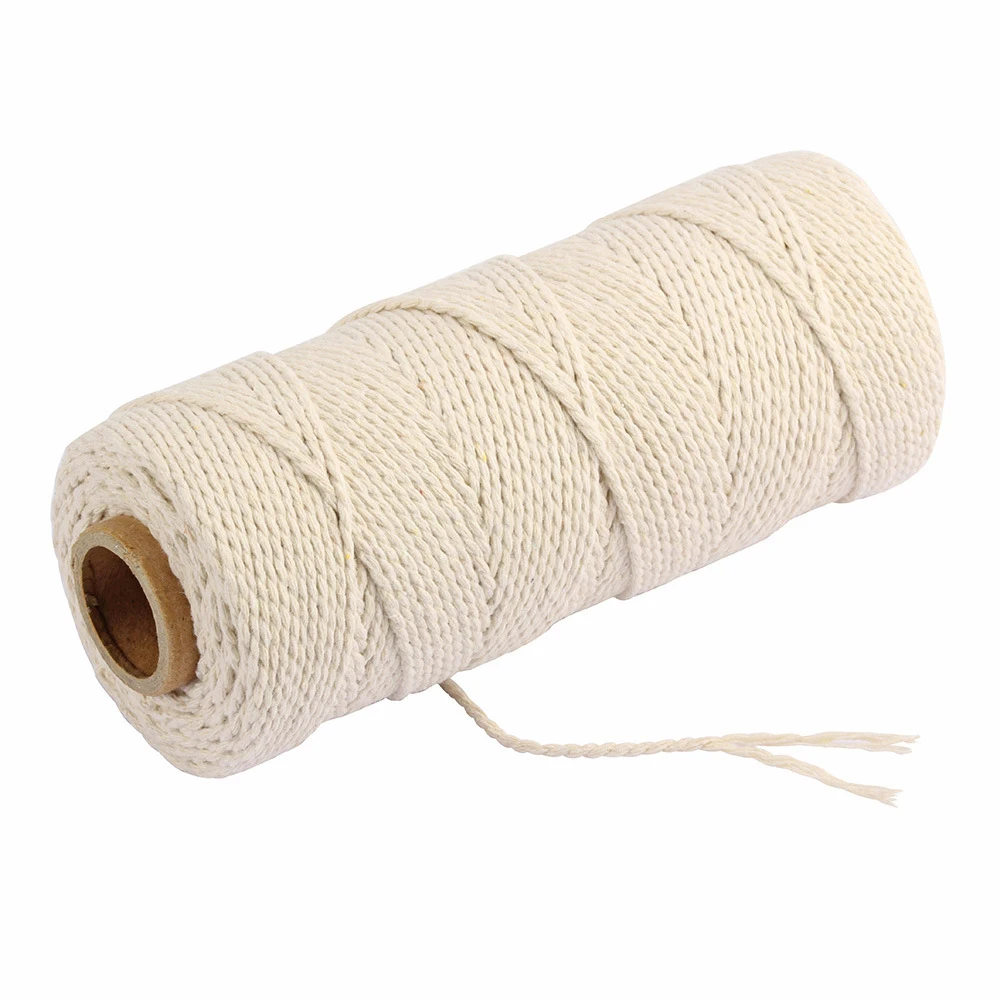 Macrame Cord 1/2/3/4/5/6mm Natural Beige Twisted String Cotton For Handmade DIY Crafts Home Wedding Decor