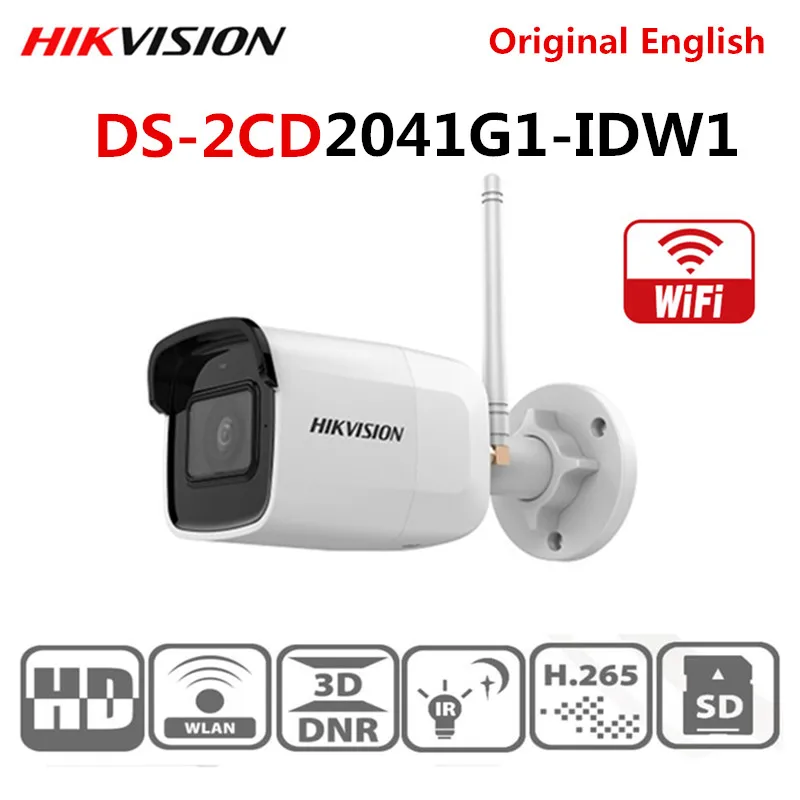 

Original Hikvision International English Version DS-2CD2041G1-IDW1 4 MP IR Fixed Network Bullet WIfi Camera Built-in mic