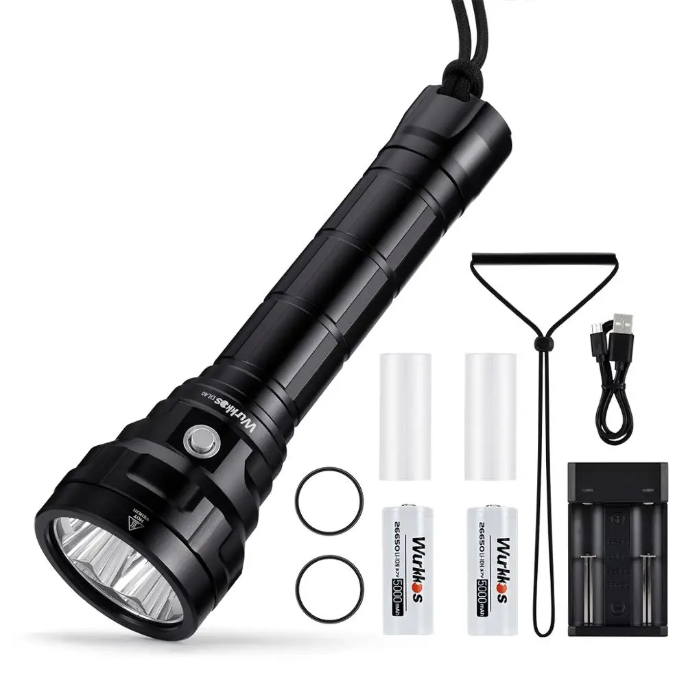 BANGWEIER 30000 Lumens Professional Scuba Diving Flashlight 3 L2 LED Portable Dive Torch 200M Underwater Waterproof Powerfull Flashlights for Diving/Mountain/Climbing 