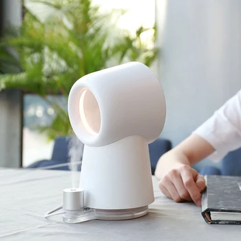 

Mini Leafless Spray Fan Desktop Humidifier Mist Cooling Fan Three-Speed with Night Light Fan for Home Office Summer Fan