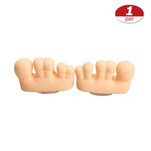 2 unids/lote bonita forma de los pies realista soporte de cepillo de dientes de silicona con ventosa tobillo Bhroom pared almacenamiento Rack baño organización(China)