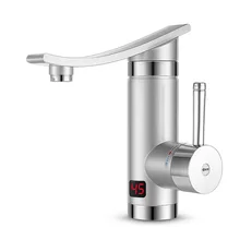 

200V 3000W Electric Instant Hot Water Heater Faucet LED Ambient Light Temperature Display Bathroom Kitchen Cold Heating Tap