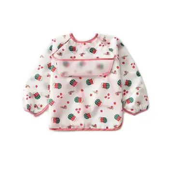 

Waterproof Baby Kids Apron Newborn Toddler Cartoon Long Sleeve Art Feeding Bib Burp Cloths Accessories