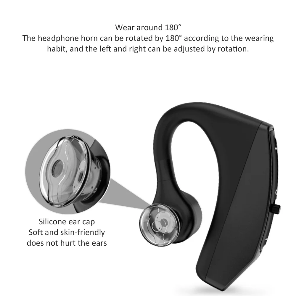 V12 Бизнес Bluetooth гарнитура Беспроводной громкой связи Bluetooth гарнитура для управления Bluetooth наушники гарнитура с микрофоном голосового Управление Шум шумоподавления