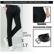 CINSY Mens Men's Pants Suit Matching Slim Fit Spandex Trousers For Men Classic Casual Mens Business Black Men Clothing Formal