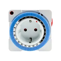 1PCS 24Hours Timer Switch EU Timer Plug in Mechanical Grounded Programmable Smart Countdown Switch Socket Indoor Auto Power off 1