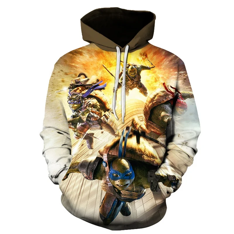 new spring and autumn men and women hooded ninja turtle costume long-sleeved sweatshirt fashion suit hoodie S-6XL