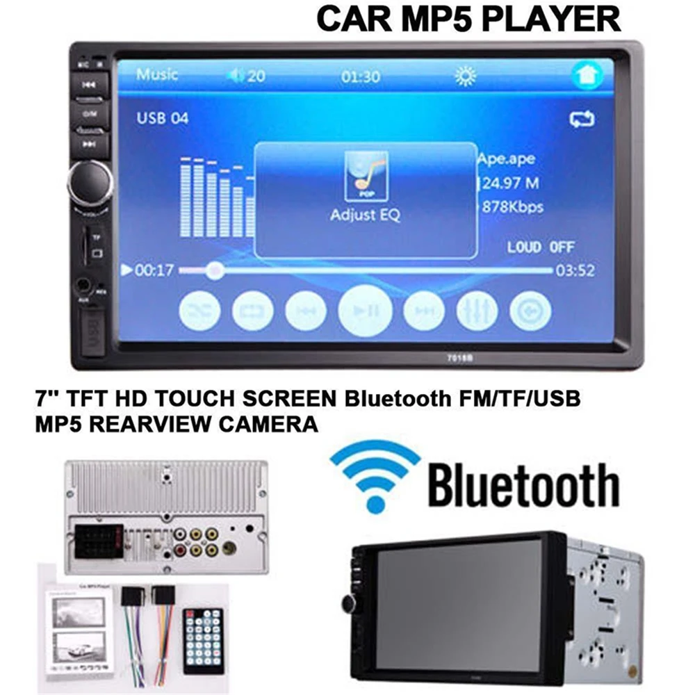 7012B сенсорный экран автомобильный видеоплеер автомобильный DVD 7 дюймов Bluetooth FM радио автомобильный MP5 плеер 4*45 Вт