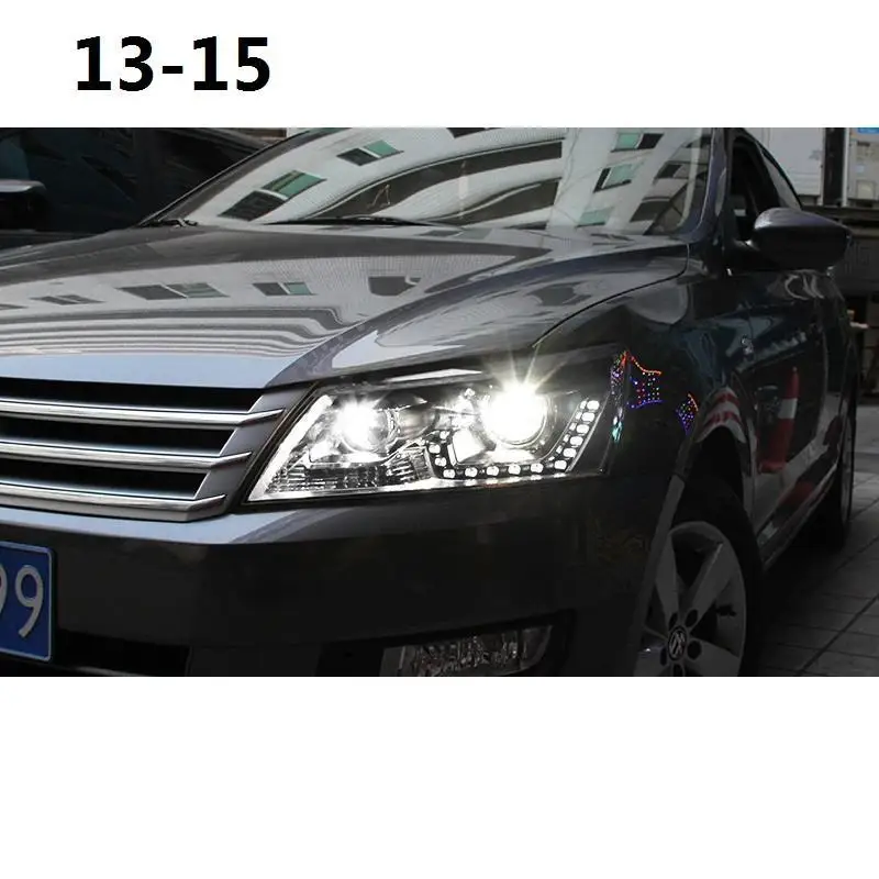 Para авто Drl Automovil лампа Cob дневные ходовые Автомобильные светодиодные фары автомобильные фары в сборе 13 14 15 для Volkswagen Santana
