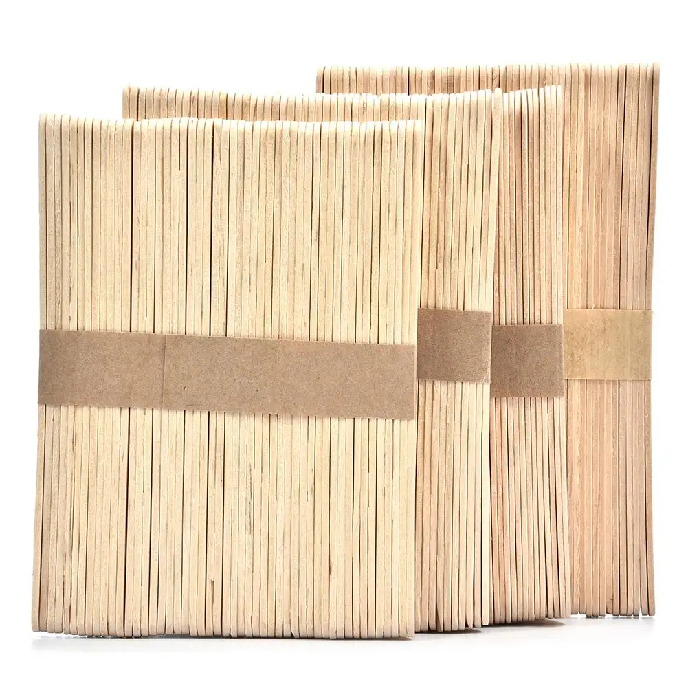 50Pcs/Lot Colored Wooden Popsicle Sticks Natural Wood Ice Cream Sticks Kids DIY Hand Crafts Art Ice Cream Lolly Cake Tools,ice cream stick tools