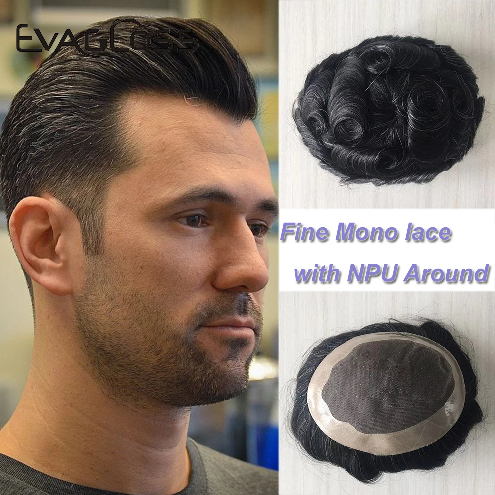 Natural Remy Human Hair Man Toupee Breathable Fine Mono Lace Center Npu Hair  Replacement Systems Handmade Men Wig Hairpiece - Toupee - AliExpress