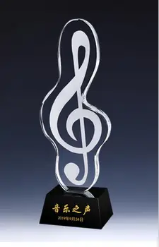 

The sound of music medal of music competition Crystal notes trophy customized customized creative Customized Lovely ornament