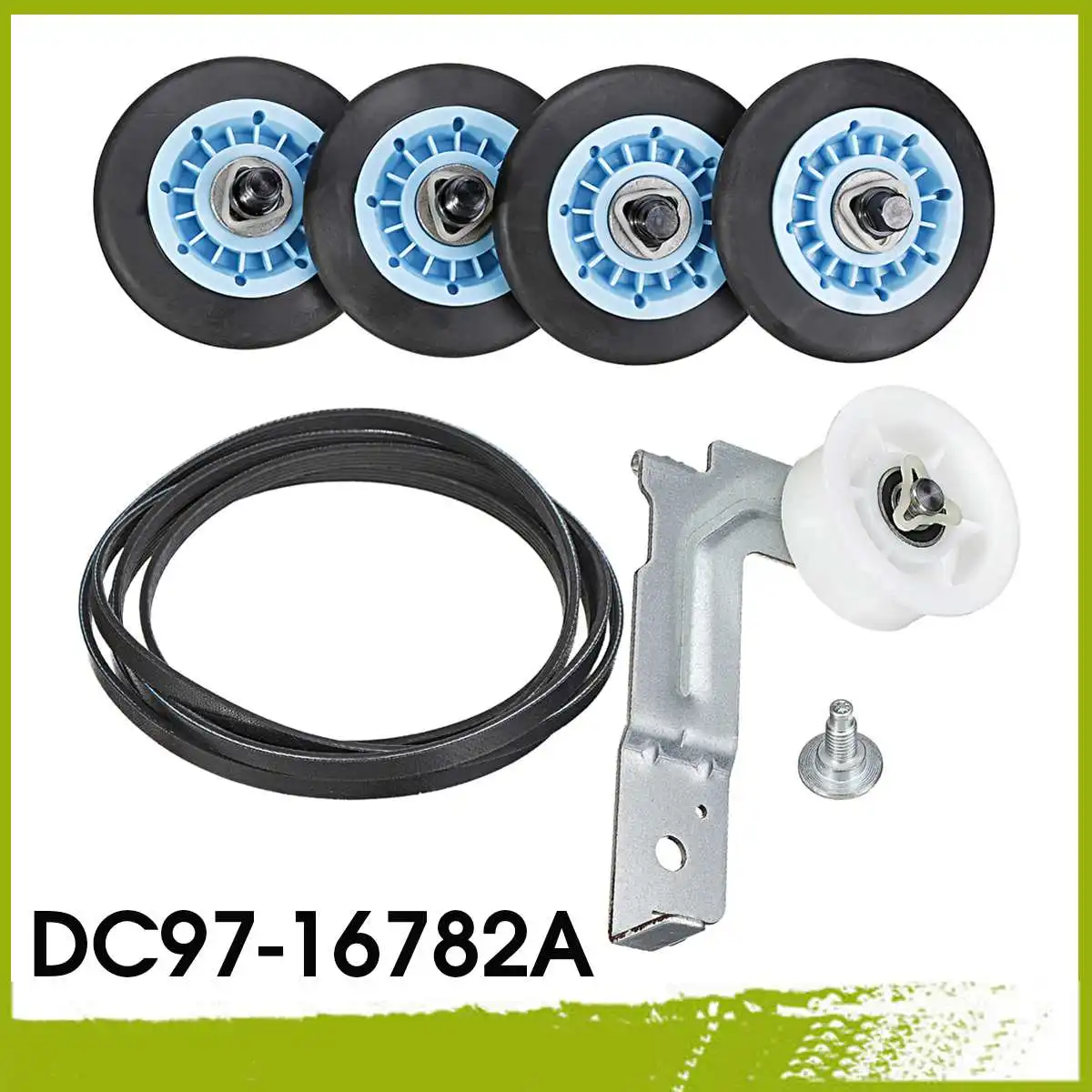 

NEW 6Pcs/Set Repair Drum Support Roller &Belt &Idler Pulley Set Dryer Repair Kit DC97-16782A For Samsung Dryer