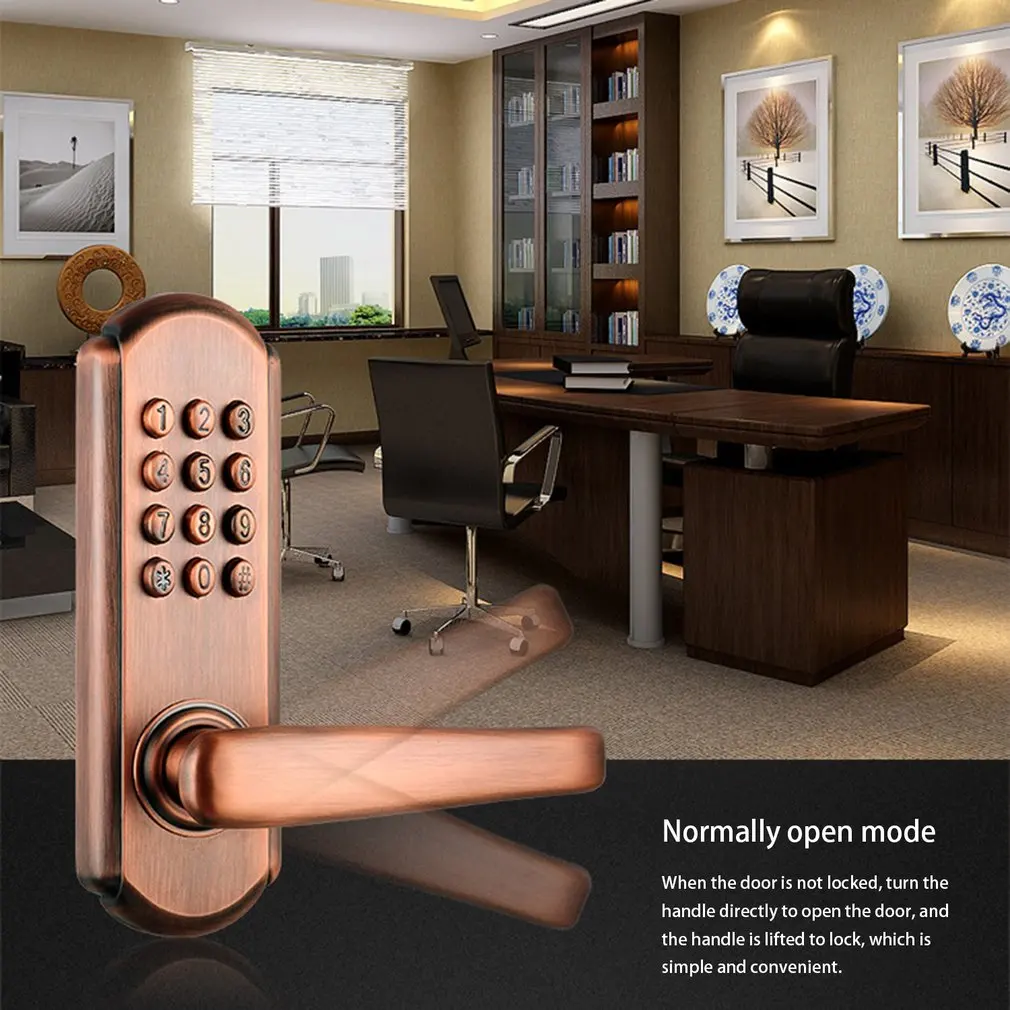 SA18 Digital Password Door Lock Mechanical Code Keyless Entry Door Lock Stainless Steel Waterproof Electronic Lock