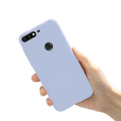 Soft TPU Matte Silicone Slim Phone Case Cover - Elegant and Durable Protection for Huawei Y7 2018 (Purple)