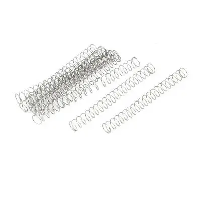 

0.3mmx5mmx50mm 304 Stainless Steel Compression Springs Silver Tone 10pcs