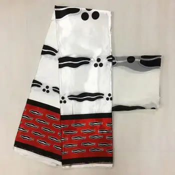 

New Imitated Silk Wax Materials 2020 Nigerian Silk Chiffon Fabric African Fabric Ankara High Quality Wax Prints Fabric M0043