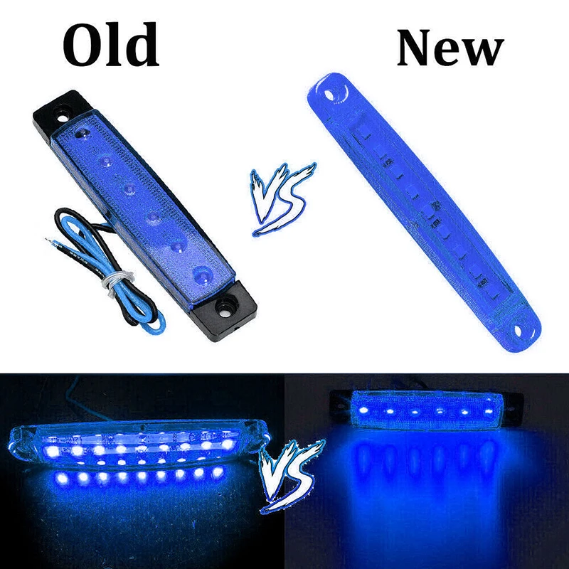 

New 20pcs Blue 9LED Bus/Truck/Trailer/Truck LED Lights Side Marker Light Waterproof 24V LED Light Tail Turn Signal Parking