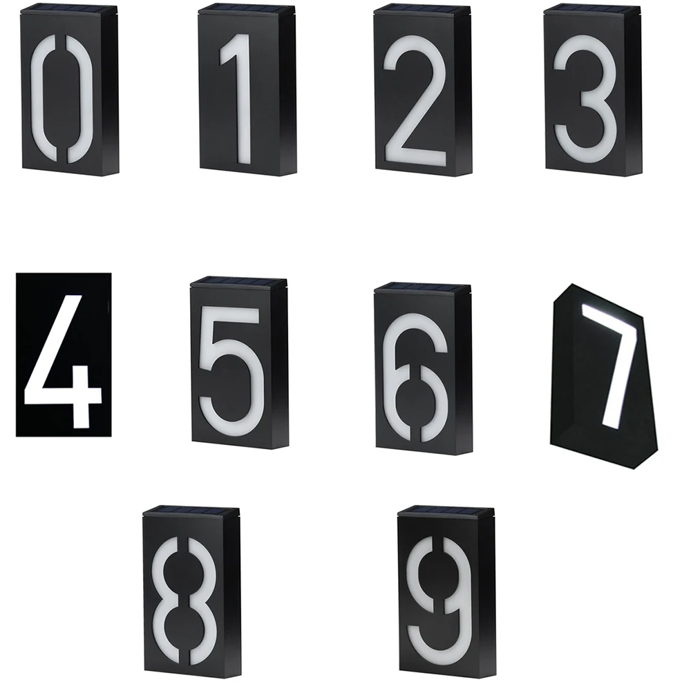 

LED Solar Power Light Sign House Hotel Door Address Plaque Number Digits Plate Lamp Outdoor Home Wall LED Solar Power Light