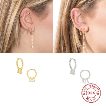 

Fashion 925 Sterling Silver Hoop Earrings For Women Earring brinco Starfish Pendant Earrings Fine Jewelry oorbellen Couple Gift