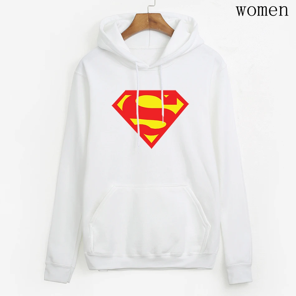 

Cartoon Superman Woman Fashion 2020 Autumn Hooded Long Sleeve Streetwear Tops Leisure Hip Hop Clothing Fleece Casual Pullovers
