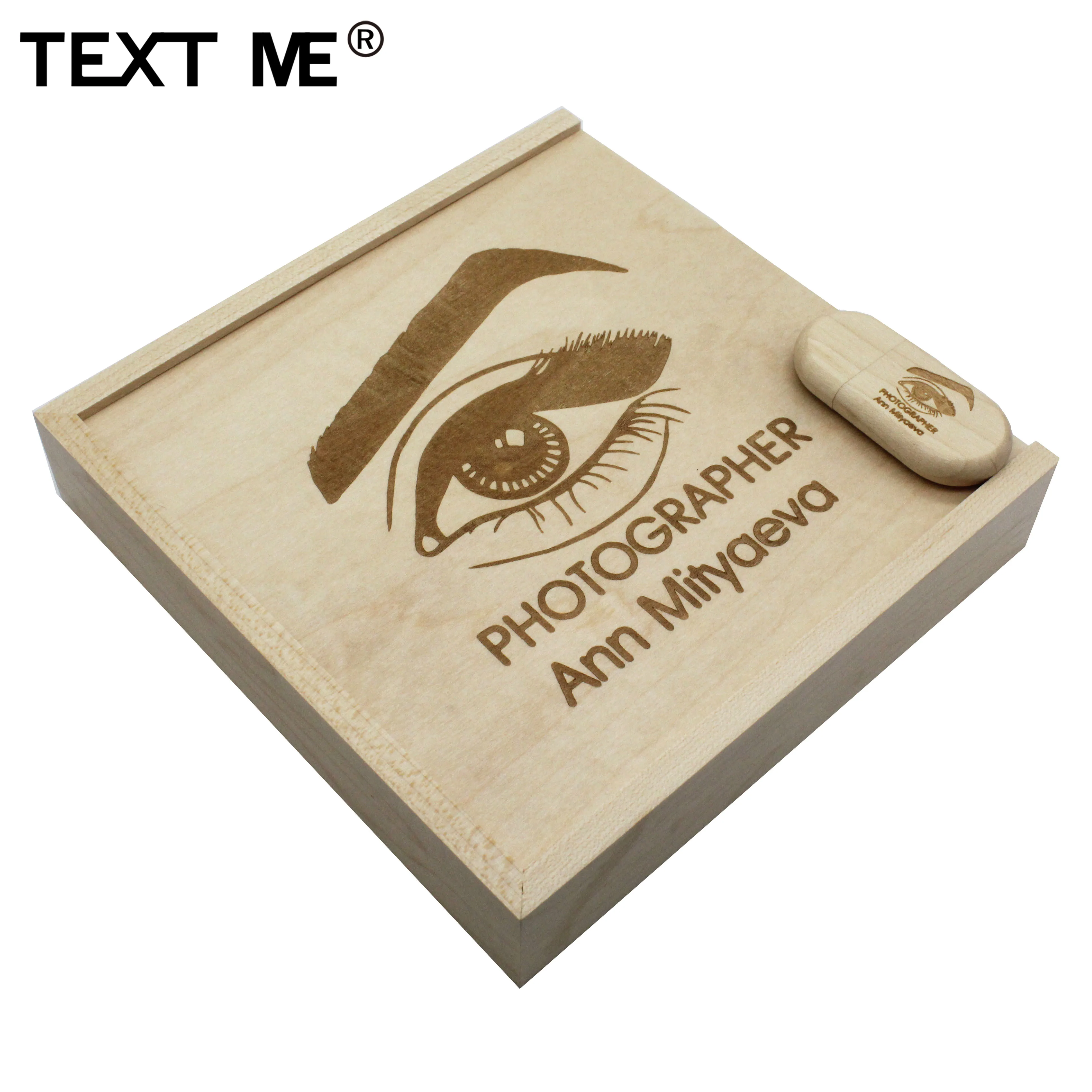 TEXT ME 170 мм * кленовые Деревянные + коробка фотография логотип 64 Гб usb флеш