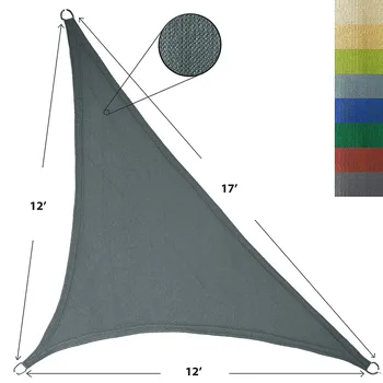 

TECHTIMES Outdoor Sun Shade Sail Rectangle 12' X 12' X 17' UV Block Canopy for Patio Backyard Lawn Garden Outdoor Activities