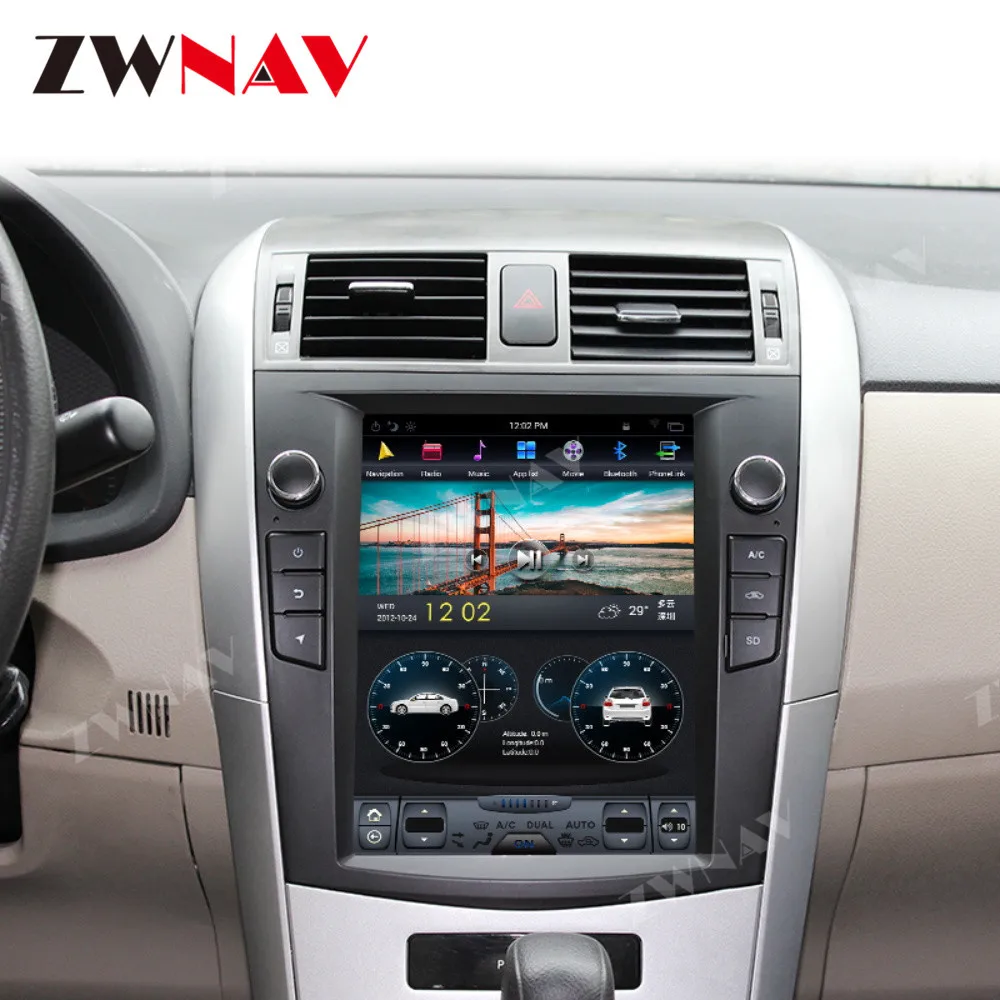 Вертикальный автомобильный сенсорный экран в стиле Tesla стиль Android 9,0 автомобильный мультимидийный навигатор плеер для Toyota Corolla 2007-2013 автомобильный магнитофон головное устройство