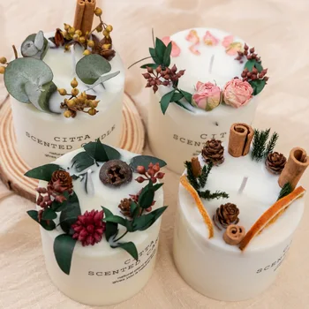 

Soy Wax Fragrance Candles Romantic Pillar Candle Wedding Birthday Christmas Decoration Home FurnishingA1
