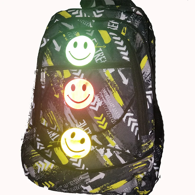 Reflective Stickers Cute Smile Face Cartoon For School bag Bicycle Motorcycle Scooter