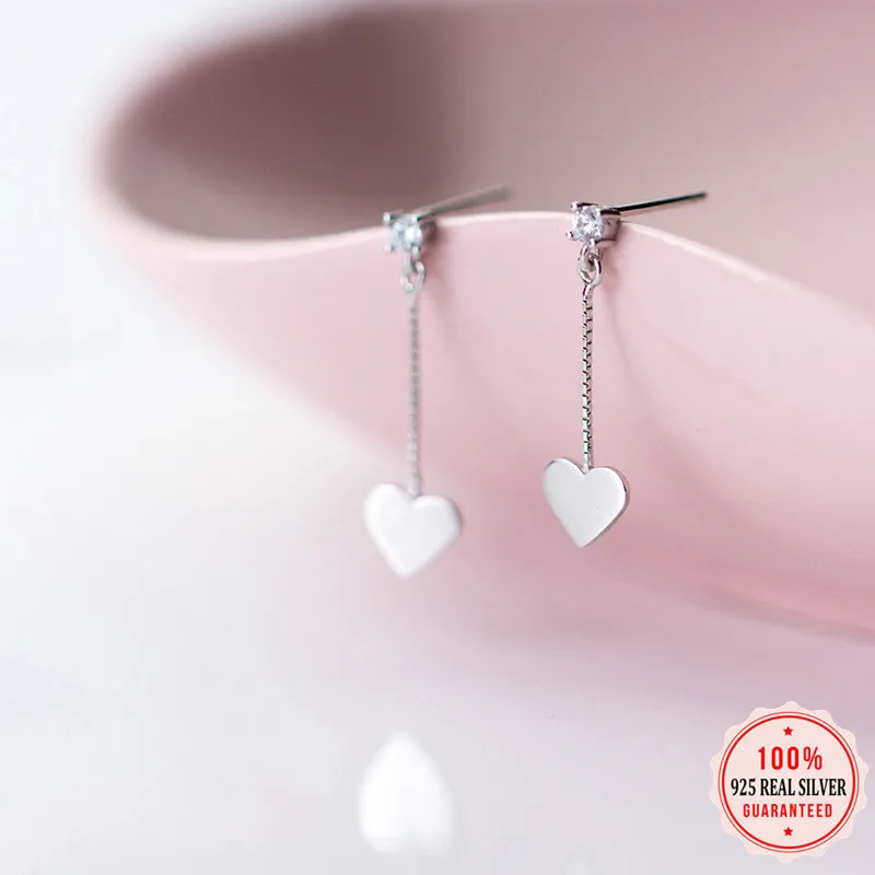 

Newly 925 Sterling Silver Earring Jewelry Small Heart Stud Earrings Love Birthday Gift For School Girls Teens