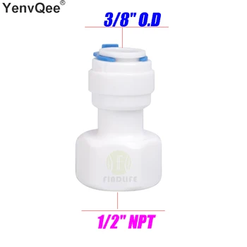 

Water Filter Parts 5pcs 3/8" OD Tube * 1/2" NPT BSP Female Straight Quick Connect Aquarium For RO Water purifier system 1068N