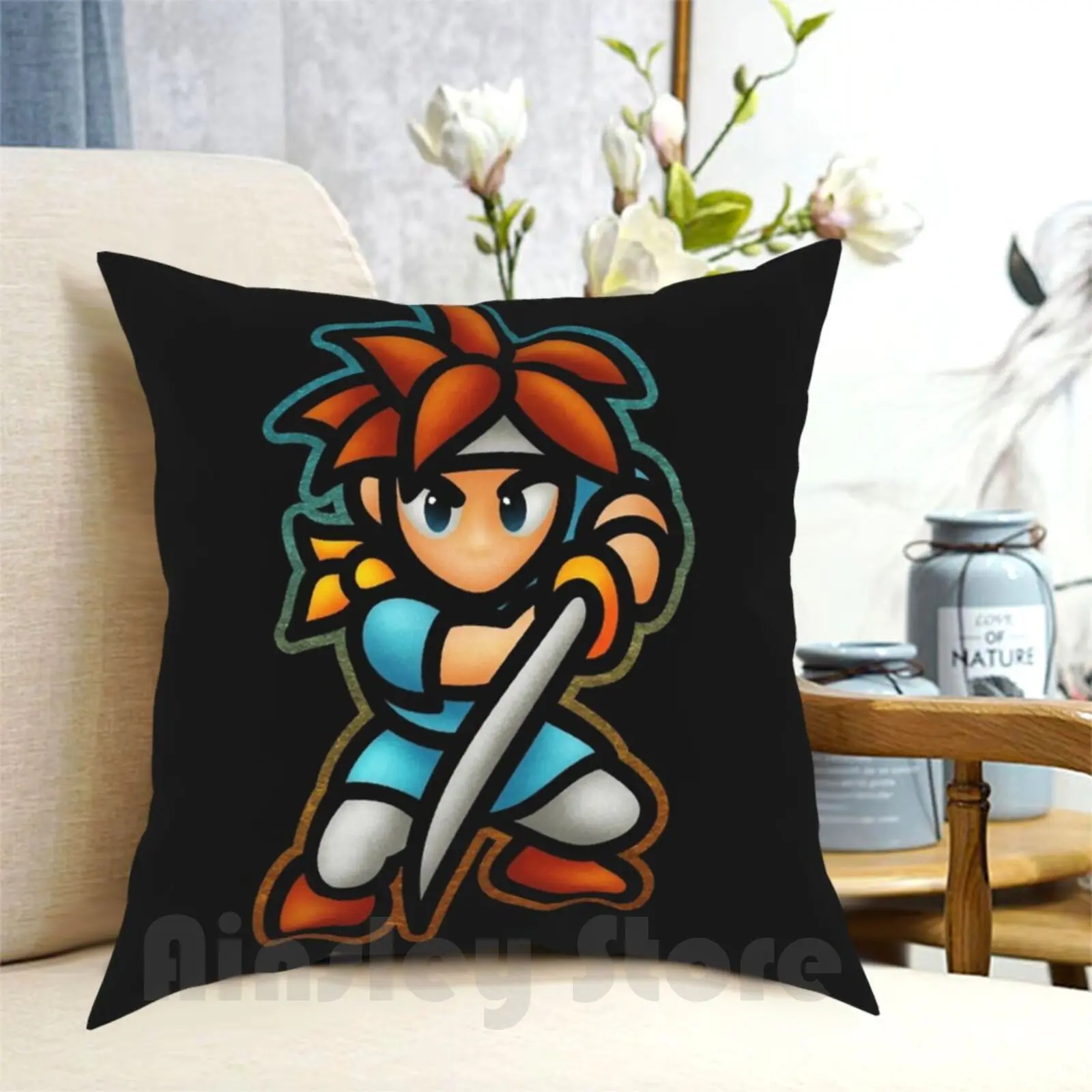 Federa Per Cuscino Chrono Stampata Cuscino Da Tiro Morbido Per La Casa Chrono Trigger Crono Rpg Videogiochi Snes Gaming Retrogaming